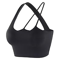 Sports fasteners Sports Sports Women Cross Back Back Strapy Finishing Fitness Bra for women who execute Yoga Black S Accessories Black S