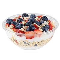 Restaurantware 7.4 Ounce Food Containers 200 Disposable Salad Bowls - Lids Sold Separately Heavy-Duty Clear Plastic To Go Bowls For Take Outs Catering Or Buffets Serve Desserts Or Appetizers
