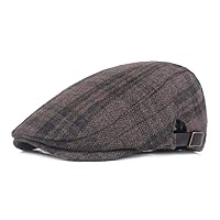 ハンチング帽子 メンズフラットキャップクラシックニットフラットハットアジャスタブルファッションダックビルアイビーアイリッシュは、キャップキャスケットハット3色を温めます 男性用ベレー帽 (Color : Dark gray)
