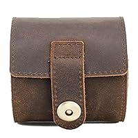 Cowhide travel portable watch box with single layer cowhide mechanical watch storage box
