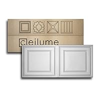 Ceilume 12 pc Stratford Ultra-Thin Feather-Light 2x4 Lay in Ceiling Tiles - for Use in 1