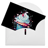 Delicious Cup Cake Greeting Card Beautiful Designed Romantic Cards All Occasion Cards with Envelopes for Women Men