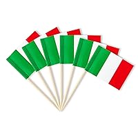 Italy Flag Italian Miniature Toothpick Flags Decorations Small Cupcake Toppers Cocktail Food Flags Decor For Independence Day Party Bar (100 pack)