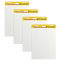Super Sticky Easel Pad, 25 in x 30 in, White, 30 Sheets/Pad, 4 Pads/Pack, Great for Virtual Teachers and Students (559 VAD 4PK)