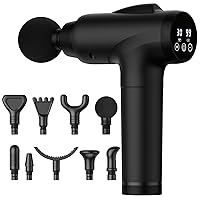 Massage Gun Deep Tissue, Handheld Electric Muscle Massager, High Intensity Percussion Massage Device for Pain Relief with 9 Attachments & 30 Speed(Black)