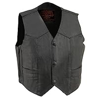 Milwaukee Leather SH2011 Kids Black Classic Three Snap Leather Vest