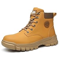 Men's Leather Steel Toe Shoes Indestructible Work Shoes women Lightweight Comfortable Safety Boots