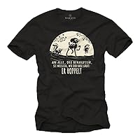 Funny T-Shirts for Men - with Message German Slogan Comic Rabbit