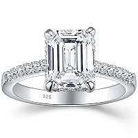 SHELOVES 3 Carat Emerald Cut Engagement Rings AAAAA White Cz 925 Sterling Silver Wedding Band 4-13
