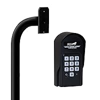 Mighty Mule Goose Neck Mounting Kit, Weatherproof Driveway, Backlit for Convenience, Made Gate Opener, Black, FM137-PED Keypad and Post