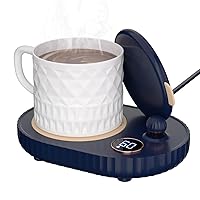 Coffee Mug Warmer - Pressure-Activated Electric Coffee Warmer with 3 Temperature Settings, Includes Hand Warmer - Electric Beverage Warmer for Heating Coffee, Beverage, Milk, Tea, Wax and Hot