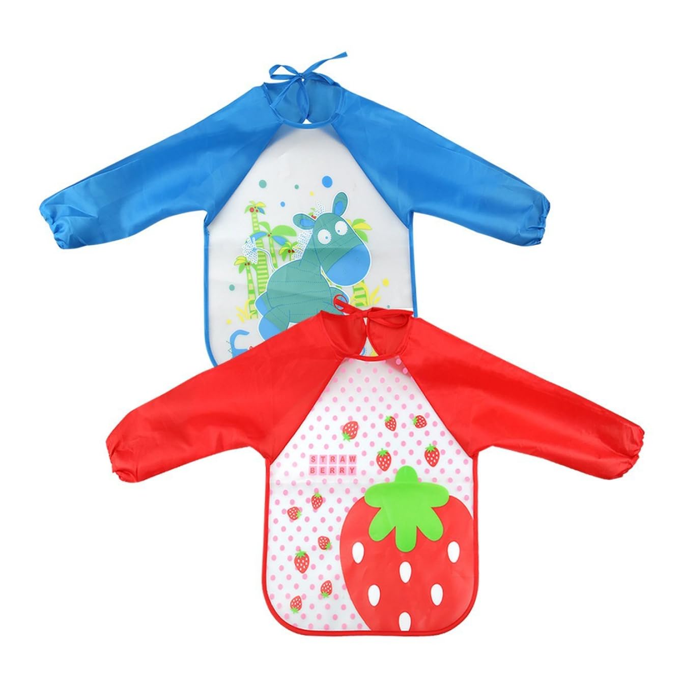 Zoxjixc DELANTAL Art Smock Kids Paint Waterproof Waterproof Amps Smock with Long at Random -Colored Sleeves for Young Children