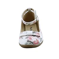 skyhigh Beautiful Girl's Dress Shoes Ankle Wrap Floral Prints with Bow Toddler to Little Kids Size