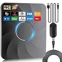 2024 Newest TV Antenna Indoor, 950+ Miles Range Digital TV Antenna for Local Channels with Amplifier and Signal Booster, Highest Rated HD Antenna for TV Outdoor for Smart TV Support 4K