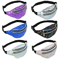 8pcs Neon Fanny Pack Adjustable Belt Zipper Waist Bag Outdoor Sports Colorful Workout Traveling Running Wear-resistant