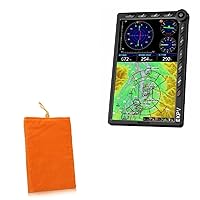 BoxWave Case Compatible with AVMap EKP V Handheld GPS - Velvet Pouch, Soft Velour Fabric Bag Sleeve with Drawstring - Bold Orange