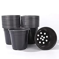 Oubest Plastic Black Plant Nursery Pots 6