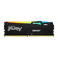 Kingston FURY Beast RGB 64GB 5200MT/s DDR5 CL40 DIMM Desktop Memory (Kit of 2) | Intel XMP 3.0 | Infrared Sync Technology | Overclocking Stability | KF552C40BBAK2-64