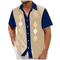 Hawaiian Shirt for Men Bowling Big and Tall Casual Stylish Designer Summer Casual Linen Short Sleeve Loose Shirts