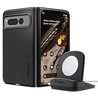 Spigen Thin Fit Designed for Pixel Fold Case and S354 Stand Designed for Google Pixel Watch Charger Stand - Black