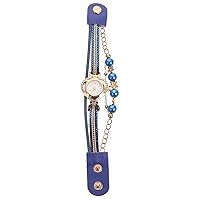 Bracelet Wrist Watch: Heart Shaped Dial with Rhinestone Pearl Bracelet Watch Band Luxury Bracelet Watch for Women