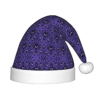 Mqgmzchristmas Print Christmas Hat - Santa Hat For Kids, Unisex Flannel Xmas Hat, Children Santa Hat