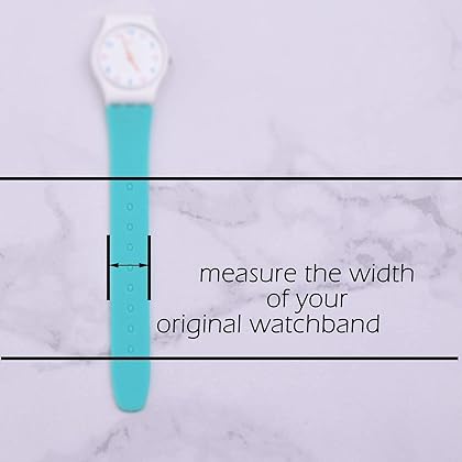 Green Olive Replacement Waterproof Silicone Rubber Watch Strap Watch Band for Swatch (17mm 19mm 20mm), Black, 20mm, Casual