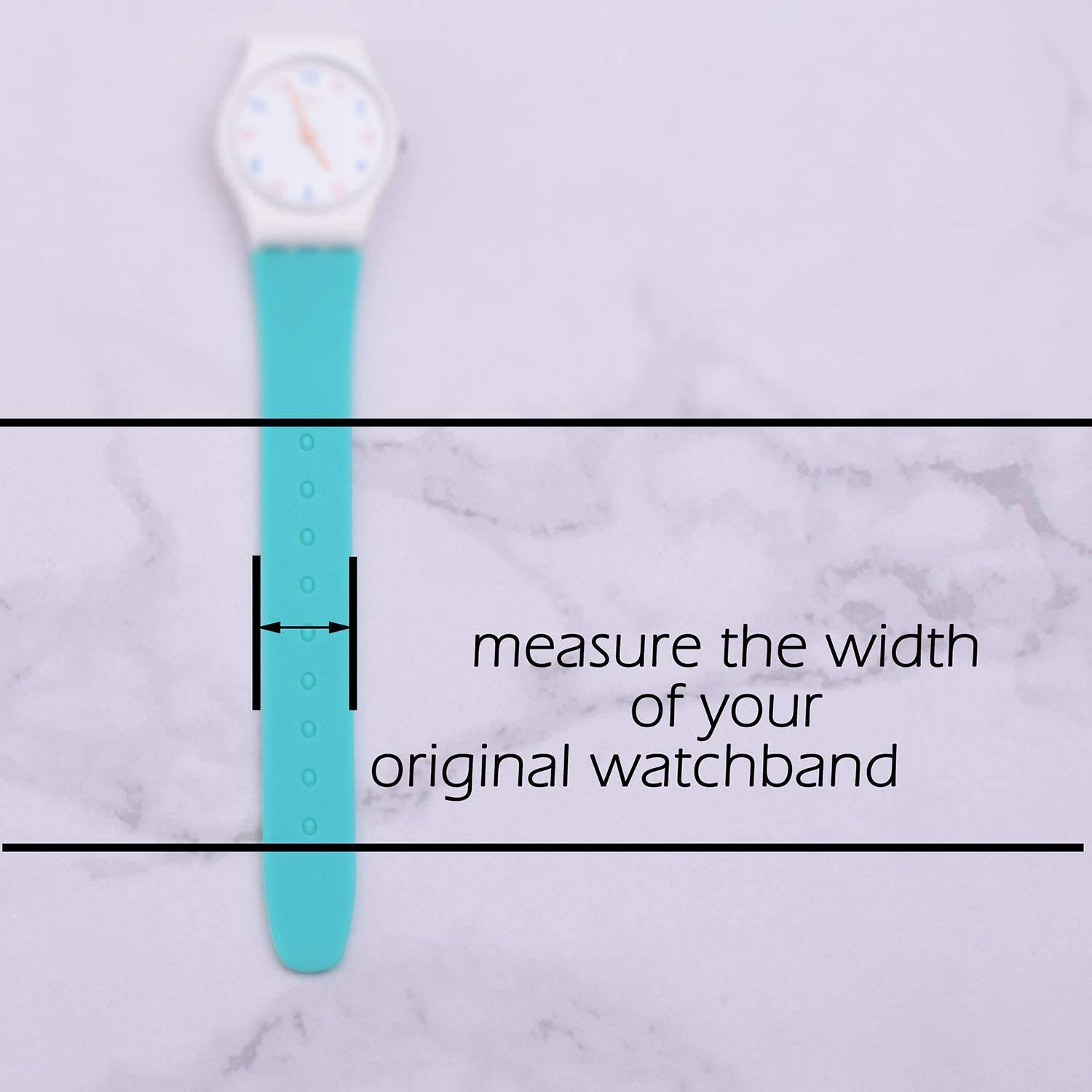 Green Olive Replacement Waterproof Silicone Rubber Watch Strap Watch Band for Swatch (17mm 19mm 20mm), Black, 20mm, Casual