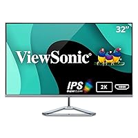 ViewSonic VX3276-2K-MHD 32 Inch Frameless Widescreen IPS 1440p Monitor with HDMI DisplayPort and Mini DisplayPort (Renewed)