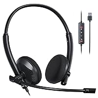 acer USB Headset with Microphone for PC - Noise-Cancelling, High-Clarity, Durable Wired Headset with Mic for Office, Remote Work & Call Centers - Comfortable Design for Long Wear