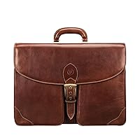 Maxwell Scott - Mens Luxury Leather Large Briefcase - 2 Sections for Files/Laptop - Handmade in Italy - The Tomacelli2
