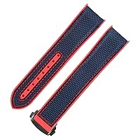 RAYESS Rubber Watch Band For Omega Seamaster Folding Deployment Buckle Clasp Luxury Nylon Silicon Strap Bracelet Accessories Parts