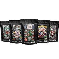 Bones Coffee Company Bones Holiday Sample Pack Flavored Whole Coffee Beans Flavored Coffee Gifts | 4 oz Pack of 5 Assorted Medium Roast Low Acid Coffee Beverages (Whole Bean)