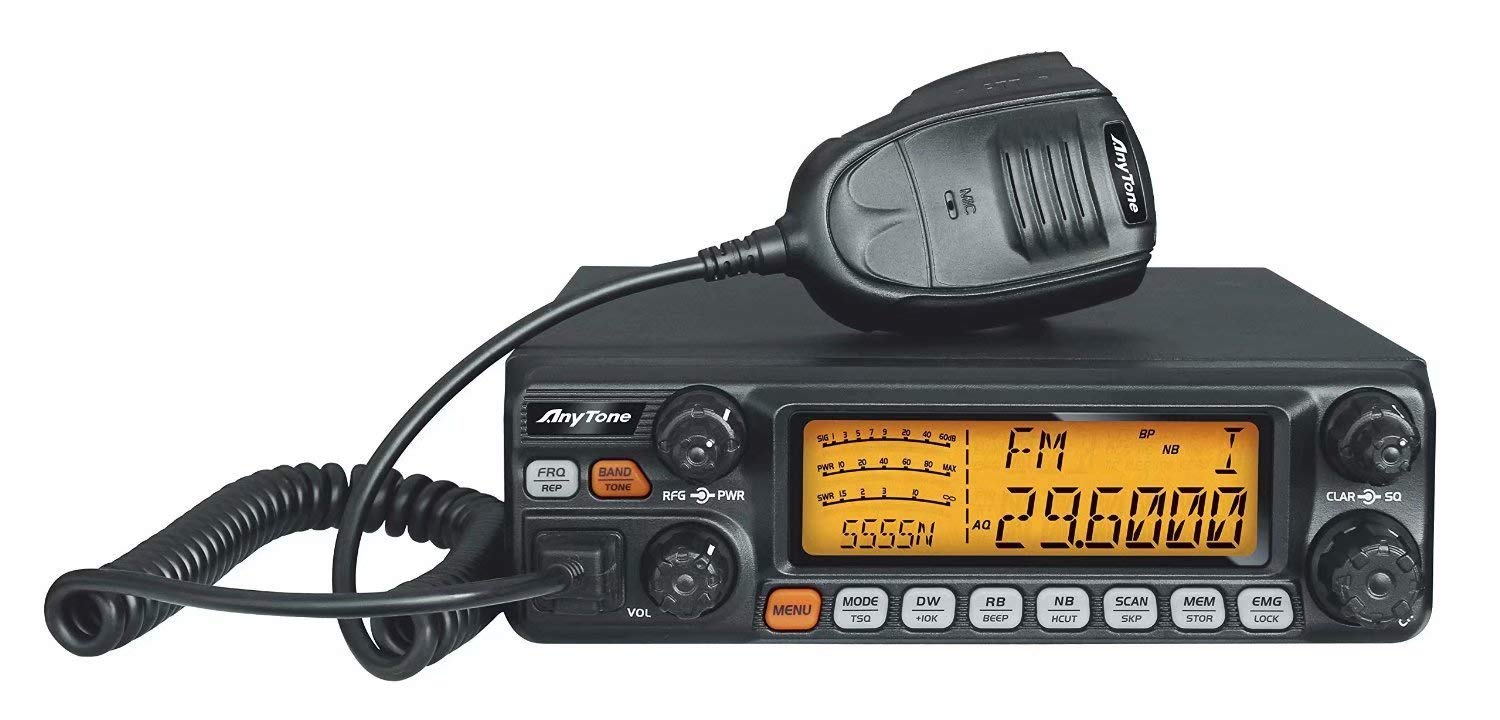 AnyTone AT-5555N 10 Meter Radio for Truck, with SSB/FM/AM/PA Mode,High Power Output 12W AM,30W FM,SSB 30W PEP