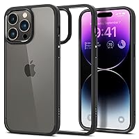 Spigen Ultra Hybrid Case for iPhone 14 Pro Max [Anti-Yellowing] Case Mobile Phone Case Protective Cover Transparent Thin Slim Matte Black