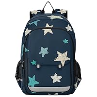 ALAZA Doodle Stars Blue Gray White Casual Daypacks Bookbag Bag