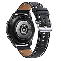 Watchband For Samsung Galaxy Watch4 40 44mm Original 20mm Genuine Leather Strap Wristband Sport Bracelet Watch 4 Classic 42 46mm (Color : Black, Size : 20mm Universal)