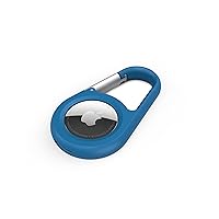 Belkin Apple AirTag Secure Holder with Carabiner - Durable Scratch Resistant Case With Open Face & Raised Edges - Protective AirTag Keychain Accessory For Keys, Pets, Luggage & More - Blue