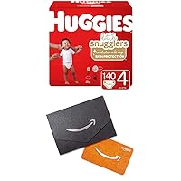 Huggies Little Snugglers Baby Diapers, Size 4, 140 Ct, One Month Supply (2Pack) with Gift Card