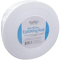 ForPro Non-Woven Epilating Roll for Body and Facial Hair Removal, Tear-Resistant, Lint-Free, 3” x 100 Yards, White