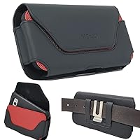 Large Leather Pouch Case Holster for Galaxy A15,S24 Ultra, S24+, S23 Ultra, S23+,S22 Ultra,A14, A54,A03s, iPhone 15 Pro Max,15 Plus,14 Plus,14 Pro Max,13 Pro Max,12 Pro Max,Fit Thick Case on