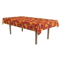 Beistle Fall Leaf Rectangular Tablecover - Plastic Table Cloth for Parties, 54 x 108