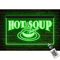 110051 Hot Soup Restaurant Cafe illuminated Display LED Night Light Neon Sign (12