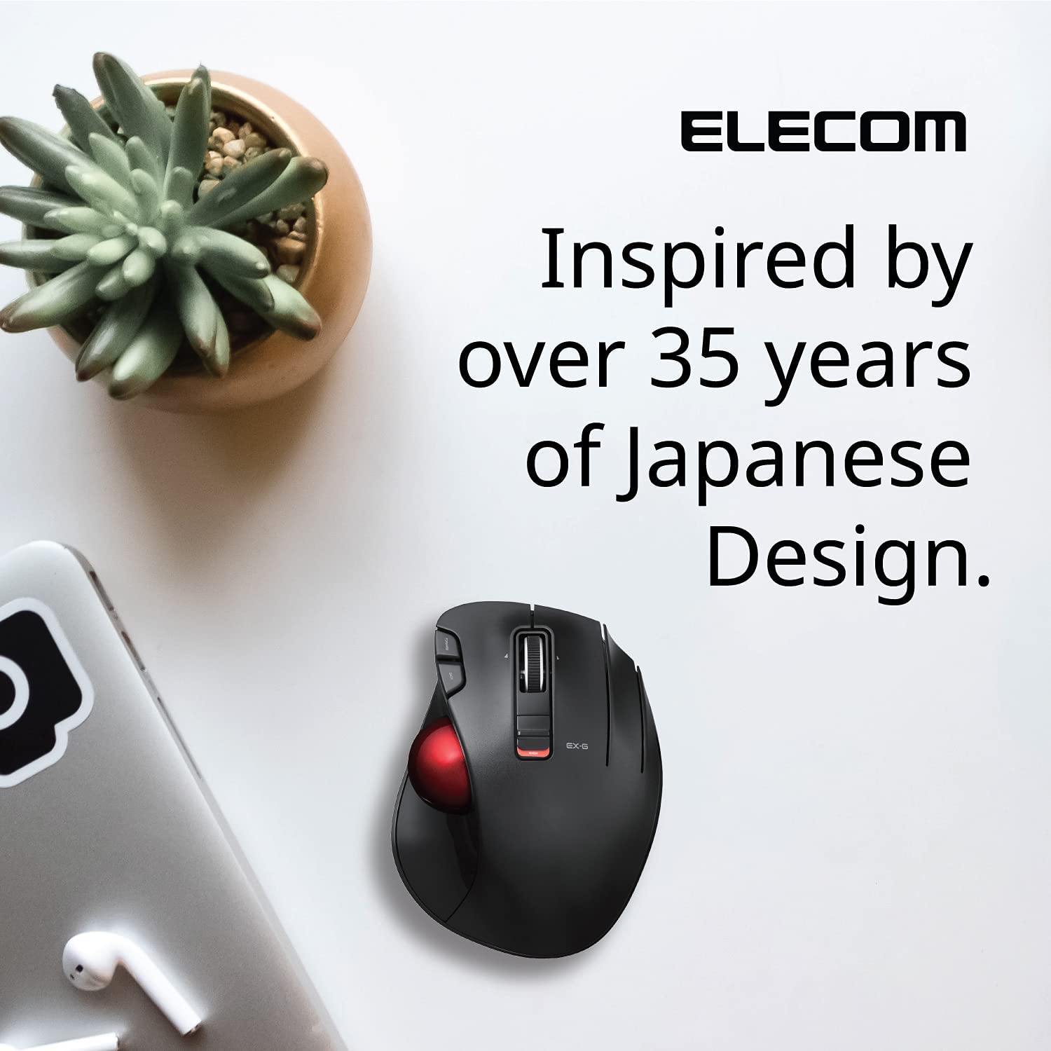 ELECOM 2.4GHz Wireless Thumb-Operated Trackball Mouse & Wired Japanese Layout Keyboard with Built-in Optical Trackball Mouse & Scroll Wheel (M-XT3DRBK-G & TK-TB01UMBK)