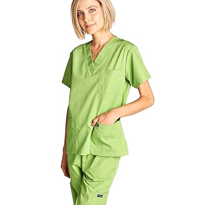 Dagacci Scrubs Medical Uniform Women and Man Scrubs Set Medical Scrubs Top and Pants