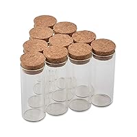 25ml Tiny Glass Bottle with Cork Transparent Clear Empty Spices Bottles (100, 25ml-27x70x24mm)