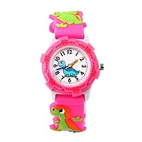 Cute Toddler Children Kids Watches Ages 3-8 Analog Time Teacher 3D Silicone Band Cartoon Watch for Little Girls Boys