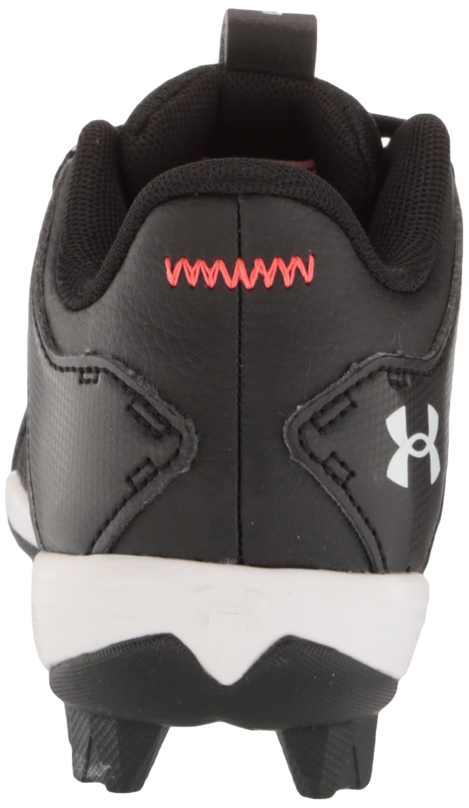 Under Armour baby boys Leadoff Low Junior Rubber Molded Cleat Baseball Shoe, (001) Black/Black/White, 3.5 Big Kid US