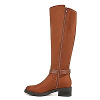 LifeStride Womens Brooks Knee High Riding Boots Brown Faux Leather 9 W