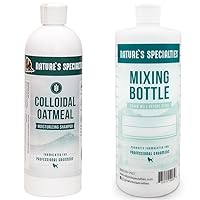 Nature's Specialties Mixing Bottle and Dog Shampoo Concentrate Bundle, Easy to Read Measurements Mixing Bottle 32 oz, Colloidal Oatmeal Creme Rinse Dog Conditioner Concentrate 16 oz